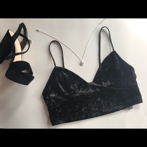 Zara crushed velvet crop top